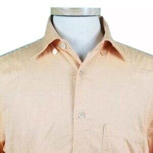 Ermenegildo Zegna Medium Orange Mini Check Button Front Shirt